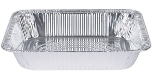Restaurantware RWM0121S Foil Lux Aluminum 1/2 Size Deep Steam Table Pan - 12 3/4 inch x 10 1/2 inch x 2 1/2 inch - 25 Count Box, Silver