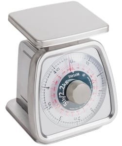 Taylor 5 lb Mechanical Dial Portion Control Scale with Removable Platform -  7 1/2L x 7 1/2W x 8 3/4H