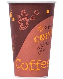 20 oz. Paper Hot Cups (Coffee Print) - 600/Case