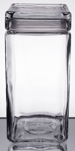 Anchor Hocking 85587R 1 Quart Stackable Square Clear Glass Storage Jar