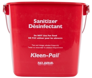 Red Sanitizer Pails Bucket Cleaning Restaurant 3 San Jamar KP97RD Kleen-Pail 