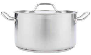 Vigor SS1 Series 6.75 Qt. Stainless Steel Aluminum-Clad Sauce Pot with Cover