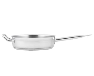 Vigor SS1 Series 3 Qt. Stainless Steel Aluminum-Clad Saute Pan with Lid and  Helper Handle