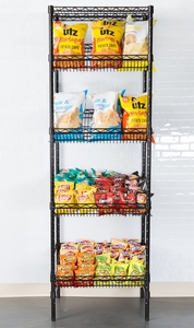 Regency Black Epoxy 5-Shelf Angled Stationary Merchandising Rack - 18 ...