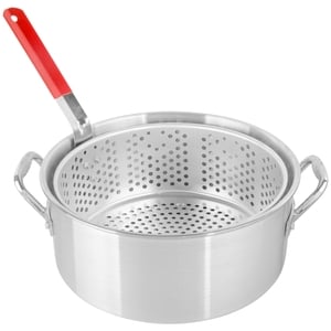 Aluminum Deep Fryer with 2 Riveted Handle and Punched Aluminum Basket with Heat Resistant Handle M.D.S Cuisine Cookware 10 Qt 