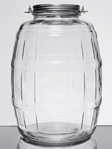 Anchor Clear Glass Cracker Jar with Brushed Aluminum Lid, 1 gal