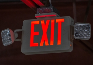 Lavex Red and Green LED Exit Sign / Emergency Light Combo with Adjustable  Arrows and Ni-MH Battery Backup - 3.5 Watt Unit