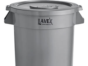 Lavex 32 Gallon Black Round Commercial Trash Can