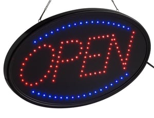 Choice 23 x 13 LED Oval Open Sign with Two Display Modes