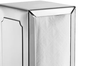 Choice Stainless Steel Tall-Fold Two-Sided Tabletop Napkin Dispenser