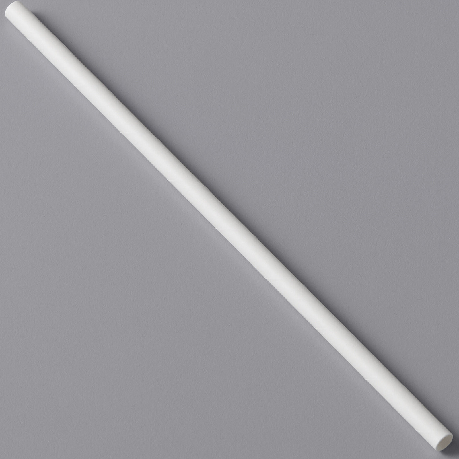 EcoChoice White Paper Cake Pop Straw 7 3/4" 2400/Pack