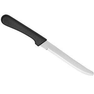 Acopa 4 1/2 Stainless Steel Steak Knife with Black Polypropylene