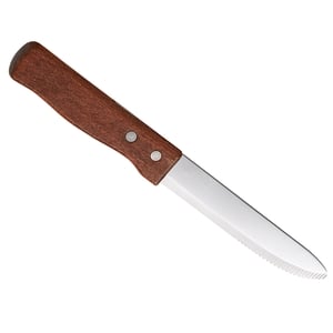 Choice 5 Jumbo Stainless Steel Steak Knife with Wood Handle - 12/Case