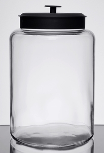 Anchor Hocking Montana Glass Jar with Fresh Sealed Lid Brushed Metal 
