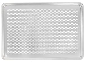 Vollrath 9002P Wear-Ever Full Size 18 Gauge 18 x 26 Wire in Rim Aluminum  Perforated Bun / Sheet Pan