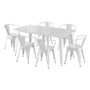 Lancaster Table & Seating Alloy Series 63" x 31 1/2" Pearl White ...
