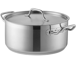 Vigor SS1 Series 12 Qt. Stainless Steel Brazier with Aluminum-Clad Bottom  and Cover