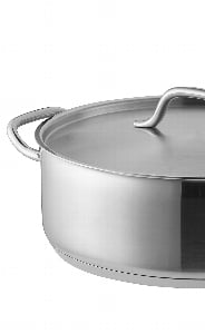 Vigor SS1 Series 8 Qt. Stainless Steel Brazier with Aluminum-Clad Bottom  and Cover