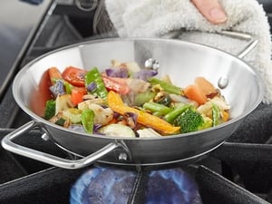 Vigor SS1 Series 12 Stainless Steel Non-Stick Fry Pan with Aluminum-Clad  Bottom, Excalibur Coating, and Helper Handle