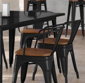 Lancaster Table & Seating Alloy Series 32" x 63" Onyx Black Standard ...
