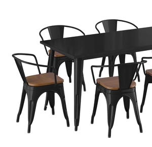 Lancaster Table & Seating Alloy Series 32" x 63" Onyx Black Standard ...