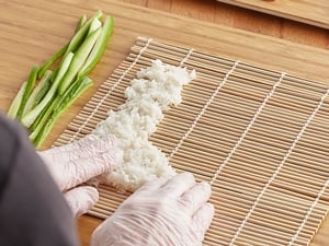 Emperor's Select Sushi Making Kit with Bamboo Rice Paddle and (2) 10 1/2 x  10 1/2 Bamboo Sushi Mats