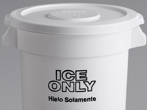 Choice 10 Gallon Polyethylene White Ice Bucket with Lid
