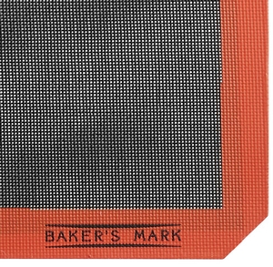Baker's Mark 8 1/4 x 11 3/4 Quarter Size Heavy-Duty Orange Indexed Silicone Non-Stick Baking Mat