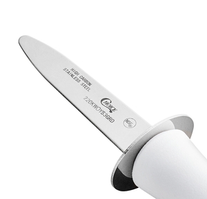 Choice 3 Boston Style Oyster Knife with Guard and White Handle