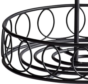 Choice Black Round Spiral Wrought Iron Condiment Caddy with Card Holder -  8 x 9 1/2