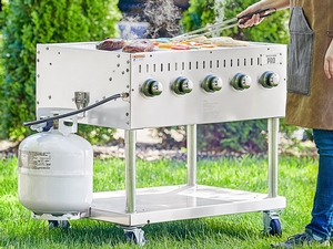 Backyard Pro LPG72 72 Stainless Steel Liquid Propane Outdoor Grill with  Griddle