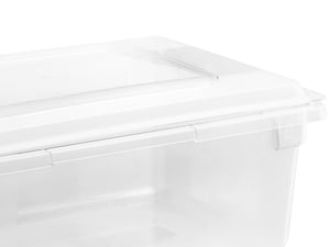 Vigor 26 x 18 x 6 Clear Polycarbonate Food Storage Box and Drain Tray  Kit with Flat Lid