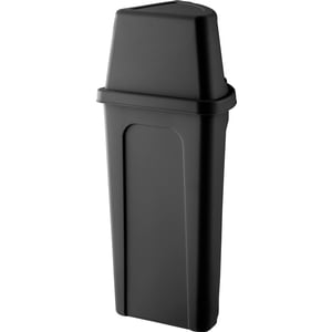 Lavex 21 Gallon Black Corner Round Trash Can with Black Rim Top