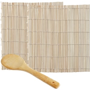 Emperor's Select Sushi Making Kit with Bamboo Rice Paddle and (2) 12 x 12  Bamboo Sushi Mats