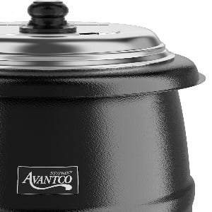 Avantco S600 14 Qt. Round Countertop Black Food / Soup Kettle Warmer -  120V, 600