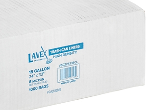 15 Gallon Trash Bags 15 Gal Garbage Bags Can Liners - 24 x 33 8 Micron  CLEAR 1000ct