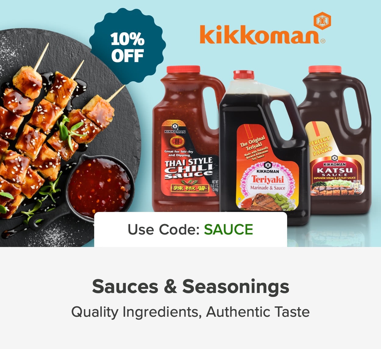 Save 10% on Kikkoman Sauces & Seasonings