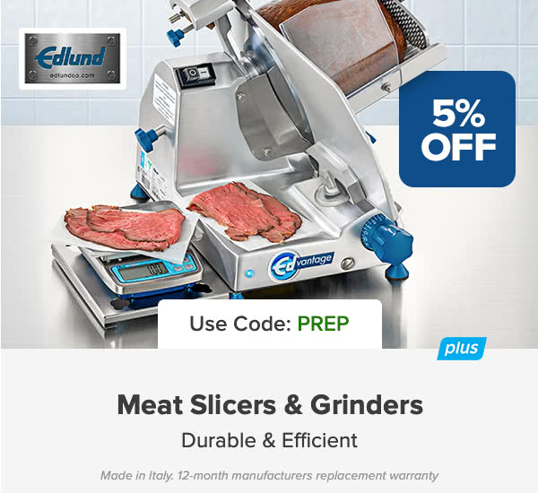 Edlund Meat Slicers and Grinders - Durable and Efficient. Use Code PREP and Get 5% Off.
