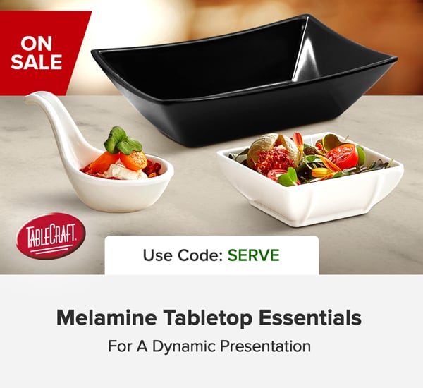 Save Today on Melamine Tabletop Essentials