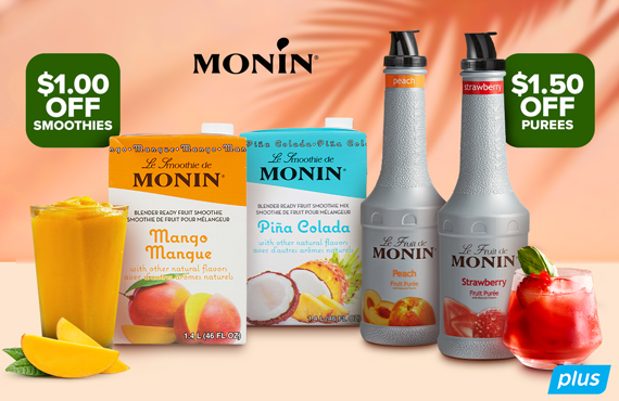 Save on Monin smoothies and purees