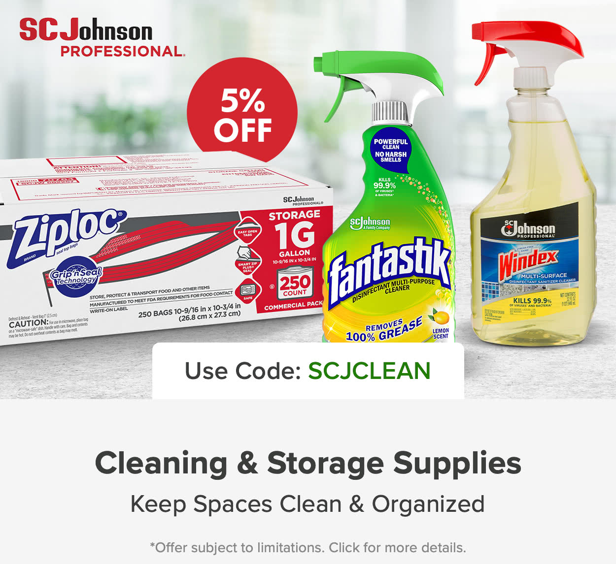 Stock up on Disinfectants, Bags, Wipes and More from Ziploc, Windex, and Fantastik