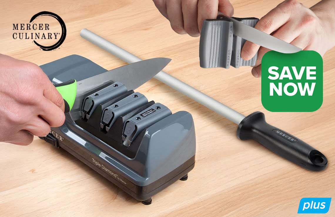 Mercer Culinary Professional Knife Sharpeners Keep Your Cutlery at Peak Performance use code NEVERDULL shop now