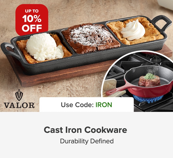 Save Up to 10% Valor Cast Iron Cookware