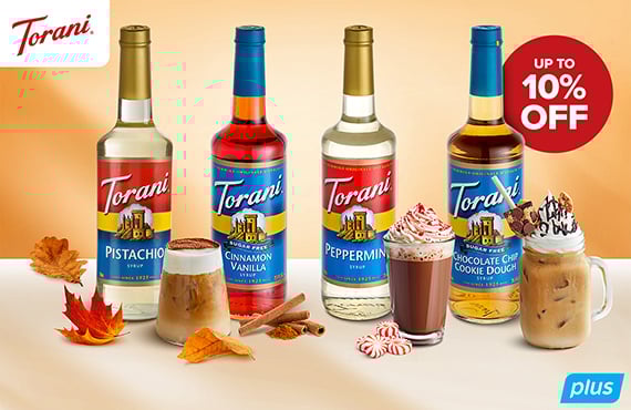 Up to 10% Off Torani Syrups & Sauces, For Festive Beverages, use code: MIXITUP