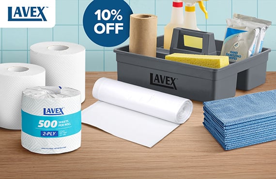 10% Off Janitorial Supplies Stay Stocked, Stay Clean, use code: MESSFREE