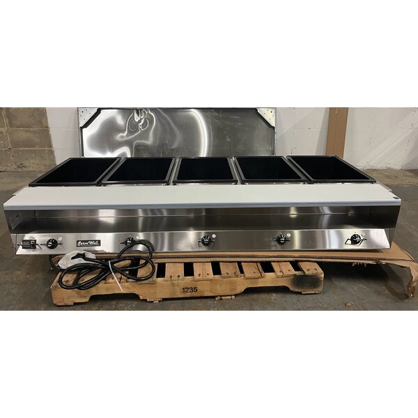 Scratch and Dent Vollrath 38119 ServeWell Electric Five Pan Hot Food Table 208/240V Sealed Well