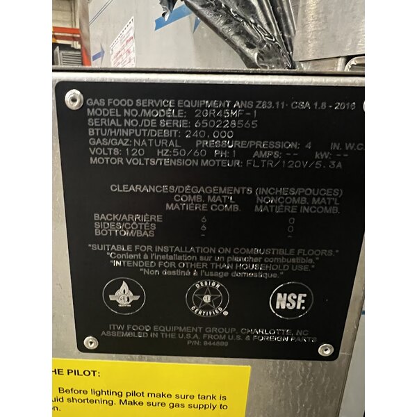 Scratch and Dent Vulcan 2GR45MF1 Natural Gas 90100 lb. 2 Unit Floor