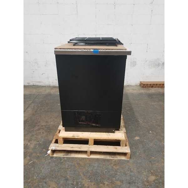 Scratch and Dent True TBB2HC 58 7/8" Black Solid Door Back Bar