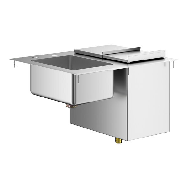 Scratch and Dent Regency 21" x 18" Stainless Steel Drop-In Hand Sink with Ice Bin