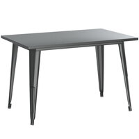Lancaster Table & Seating Alloy Series 48 inch x 30 inch Black Dining Height Outdoor Table